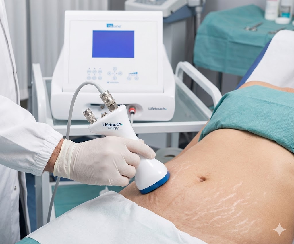 醫師操作 BI-ONE 美磁波治療產後妊娠紋