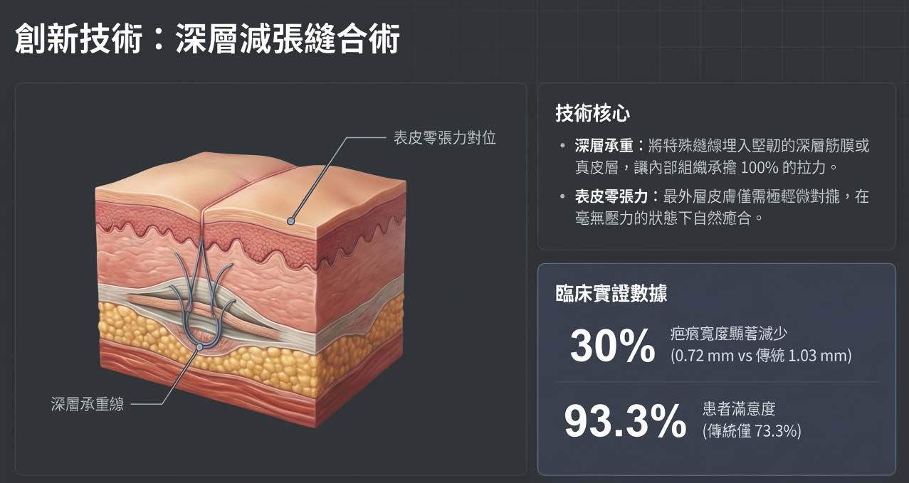 深層減張縫合術圖解