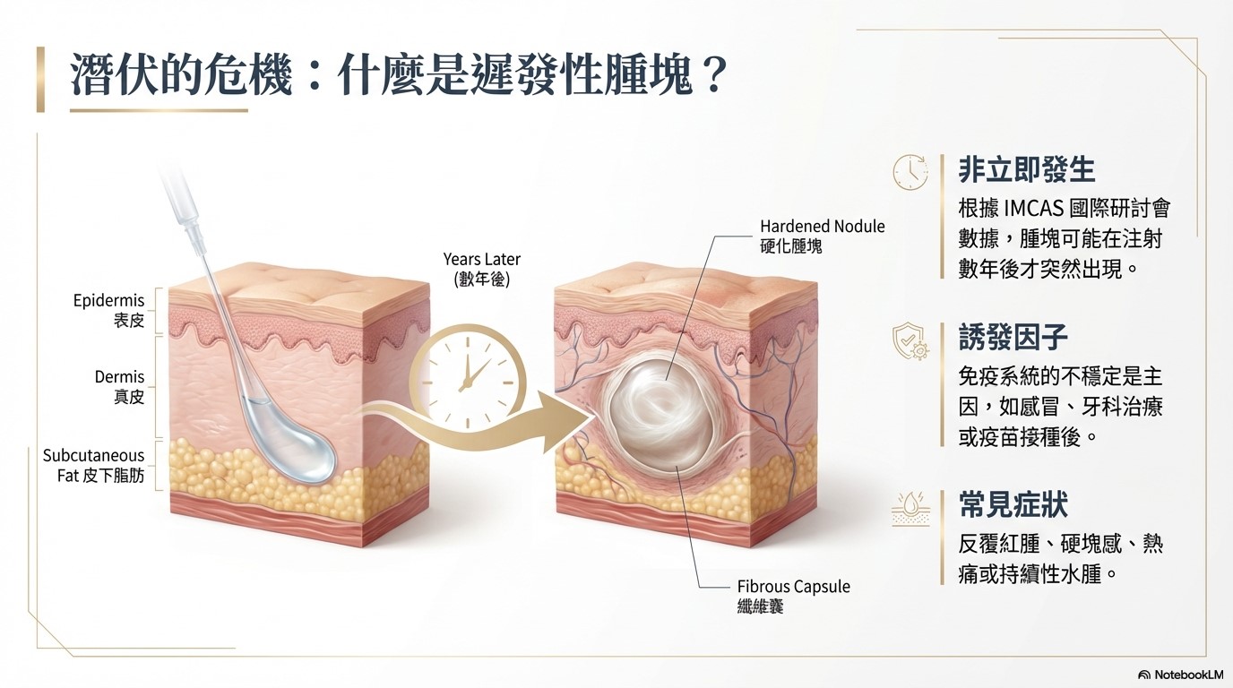 皮下填充物結節形成示意圖